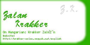 zalan krakker business card